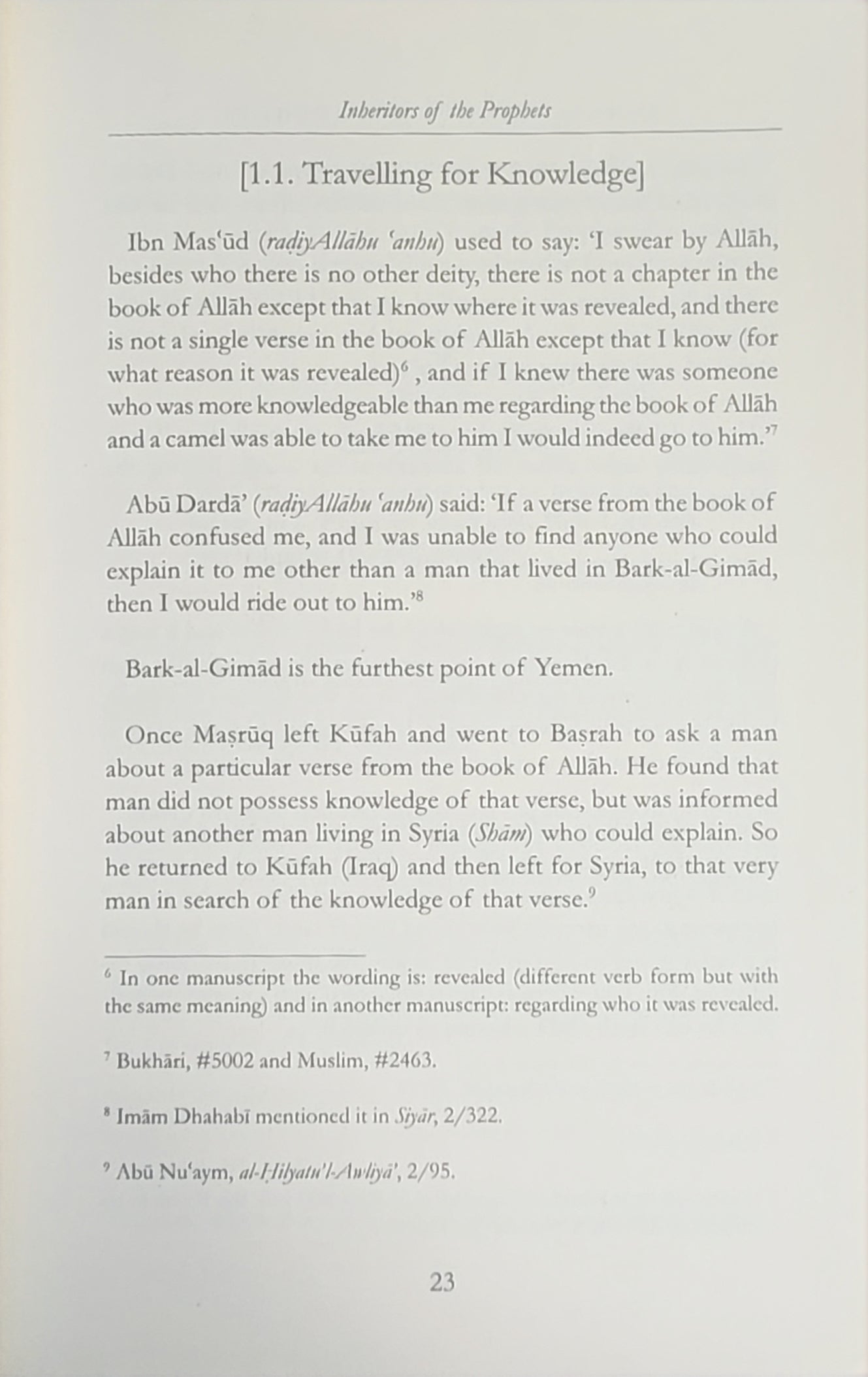 Inheritors of The Prophets by Ibn Rajab al-Hanbali