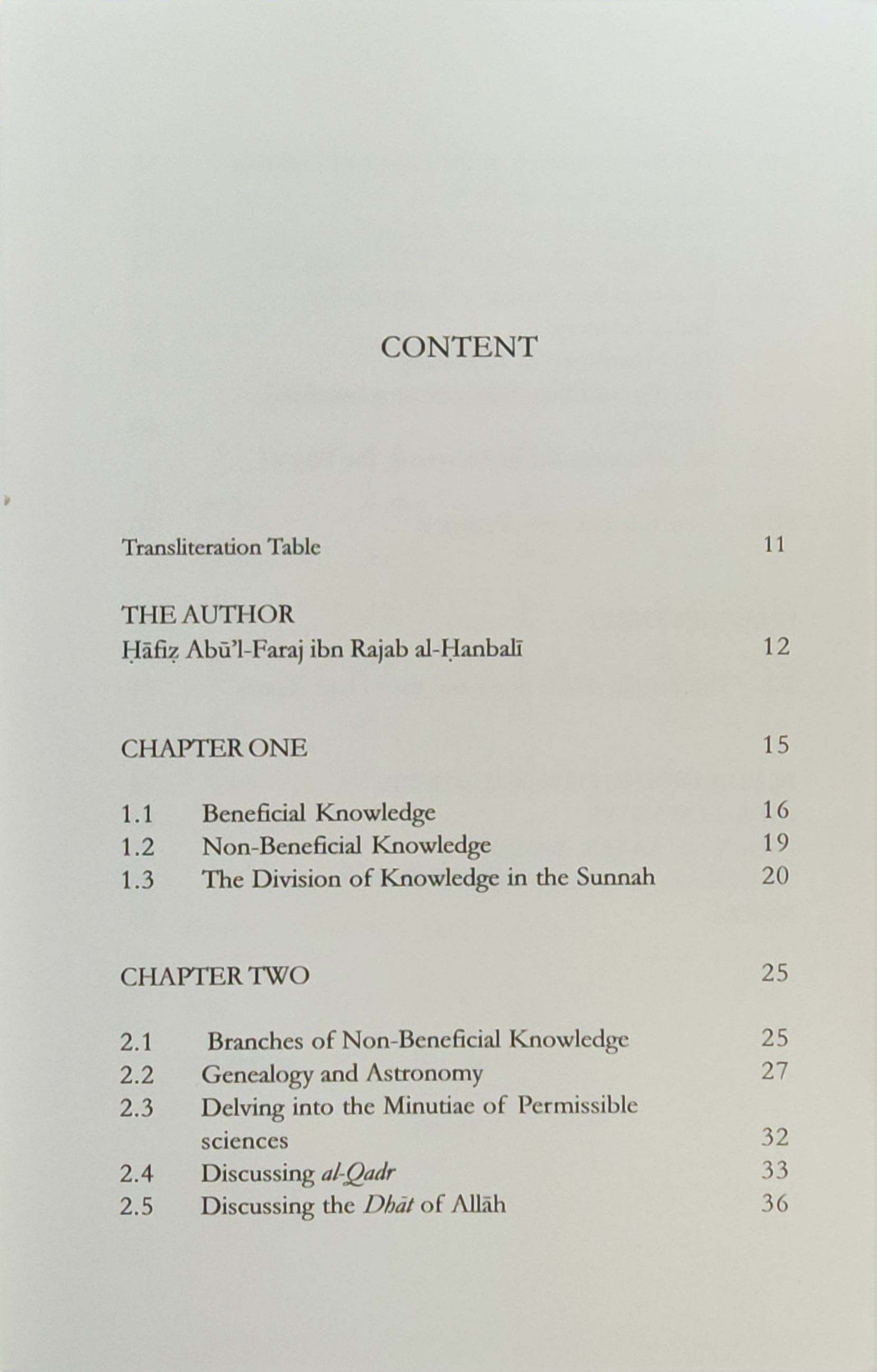 The Excellence Of Knowledge By Ibn Rajab al-Hanbali