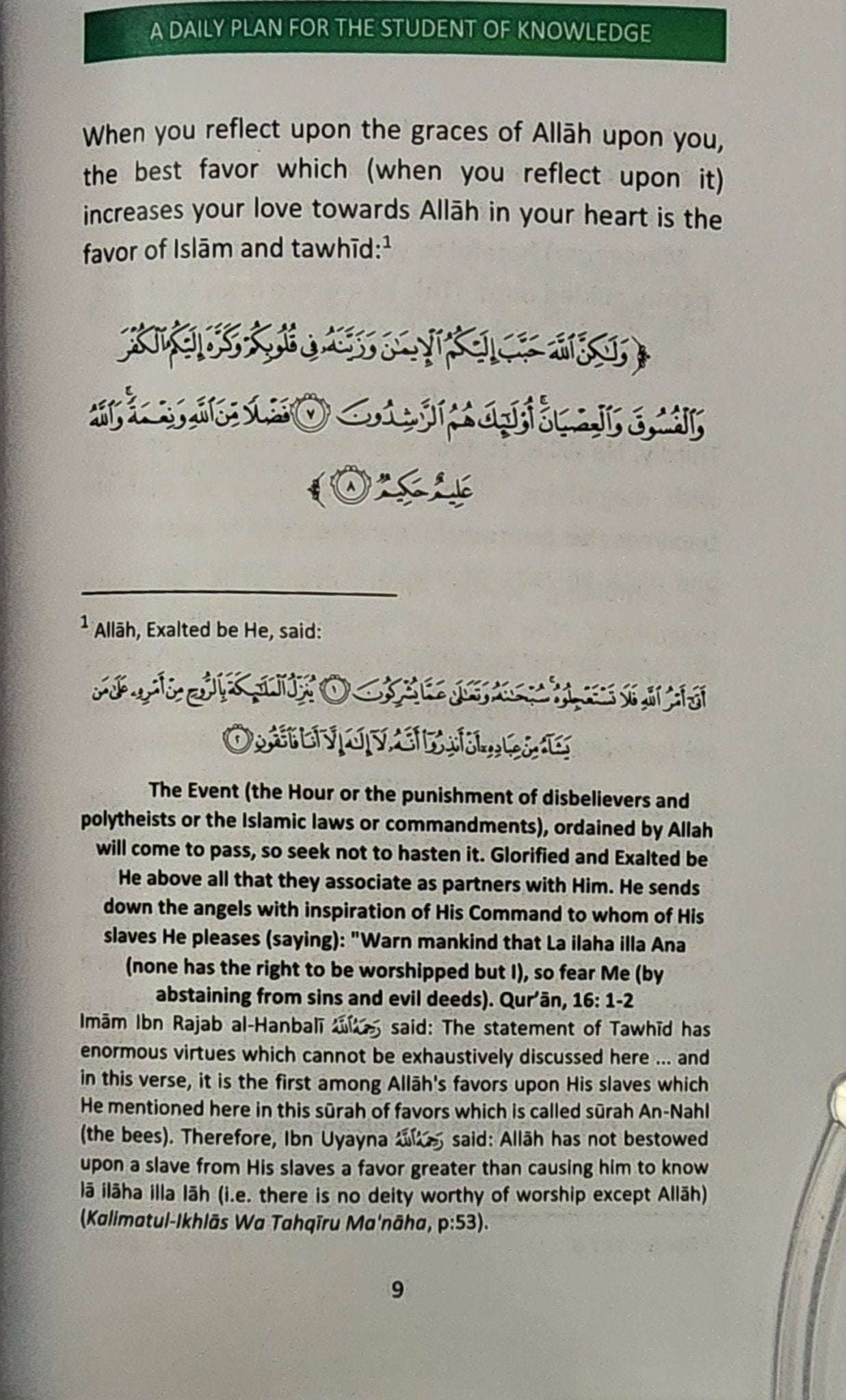 A Daily Plan For The Student of Knowledge By Shaykh Uthaymin - The Islamic Book Cafe LLC