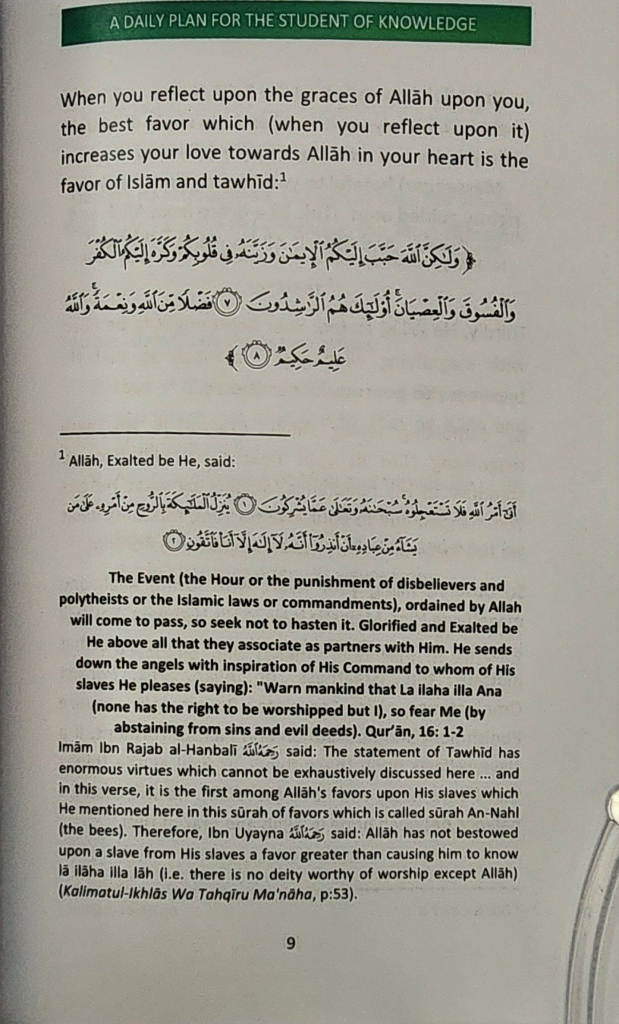 A Daily Plan For The Student of Knowledge By Shaykh Uthaymin - The Islamic Book Cafe LLC