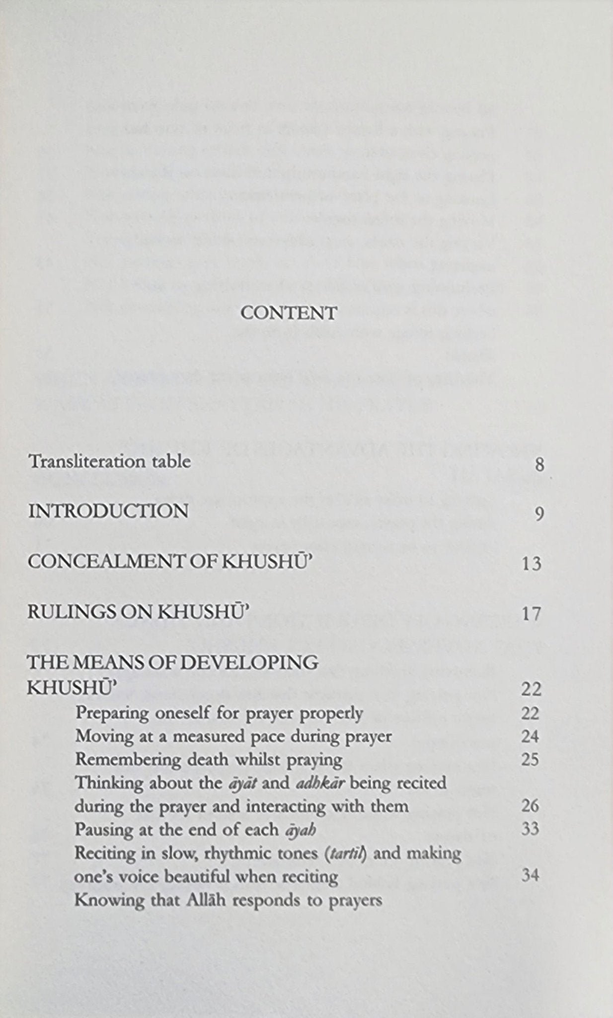 Developing Khushu In The Prayer - The Islamic Book Cafe LLC