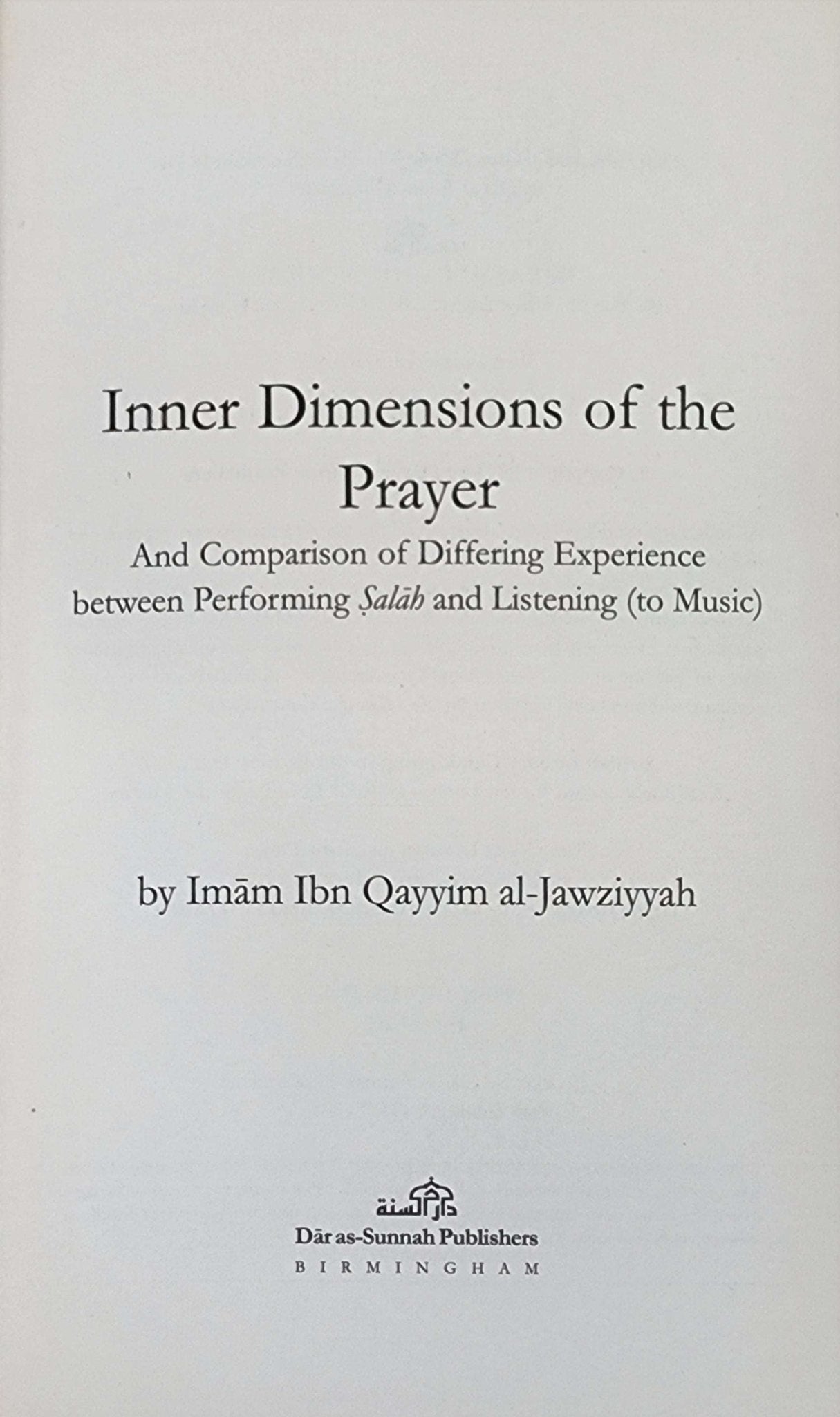 Inner Dimensions of The Prayer - The Islamic Book Cafe LLC