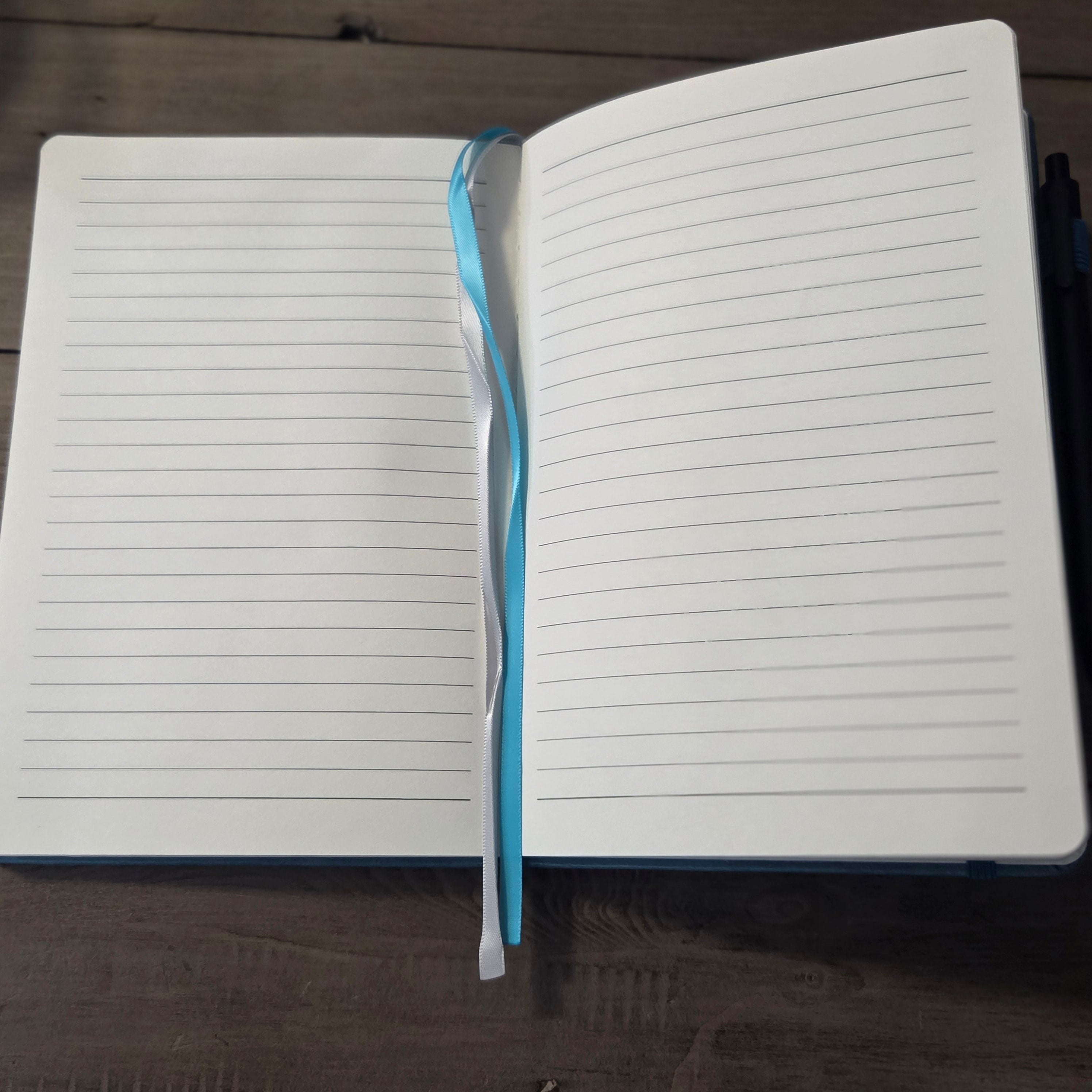Hardcover Lined Notebook with Pen & Ribbon Bookmark