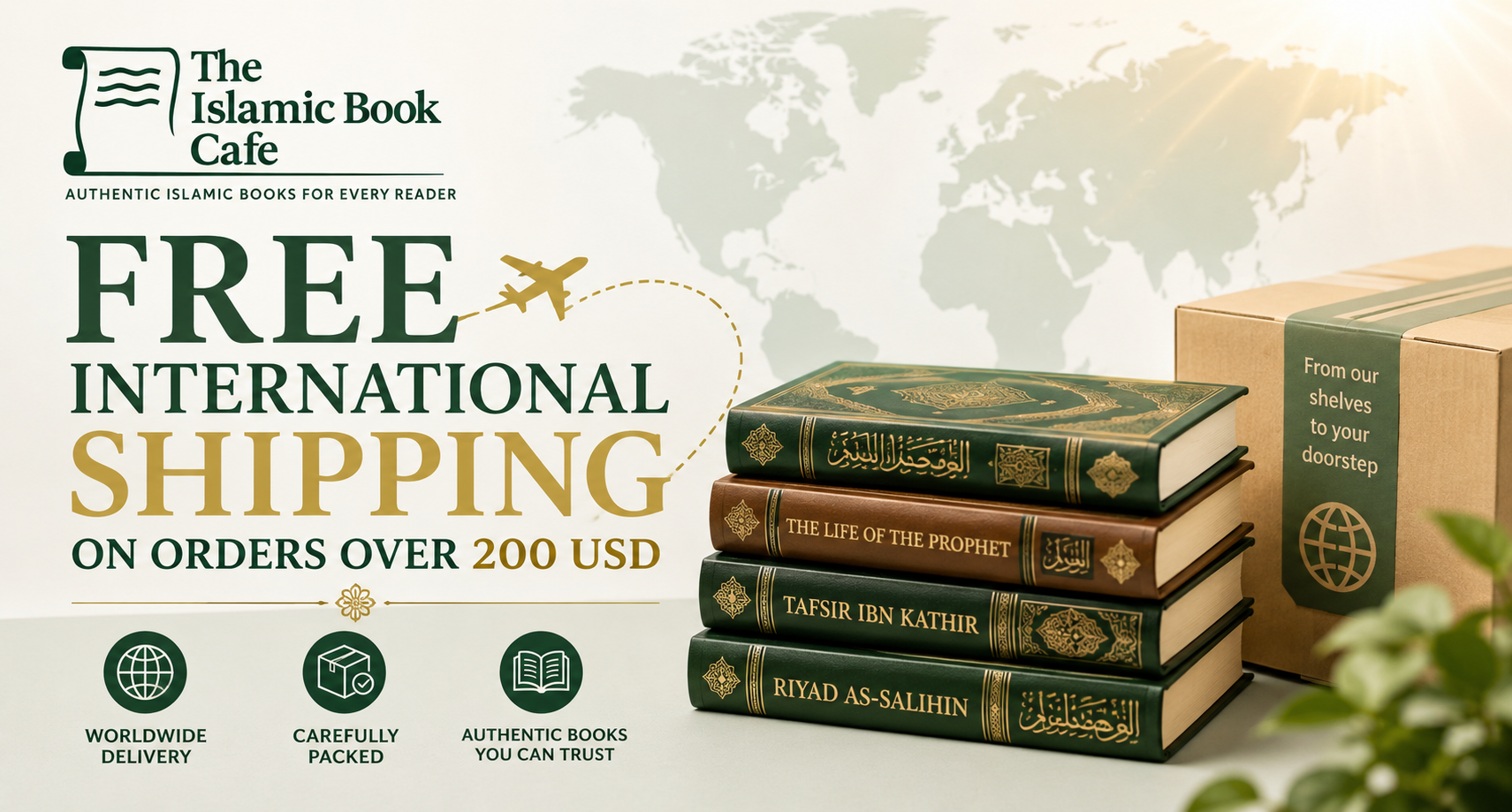 Free international shipping on orders over $200 USD — The Islamic Book Cafe