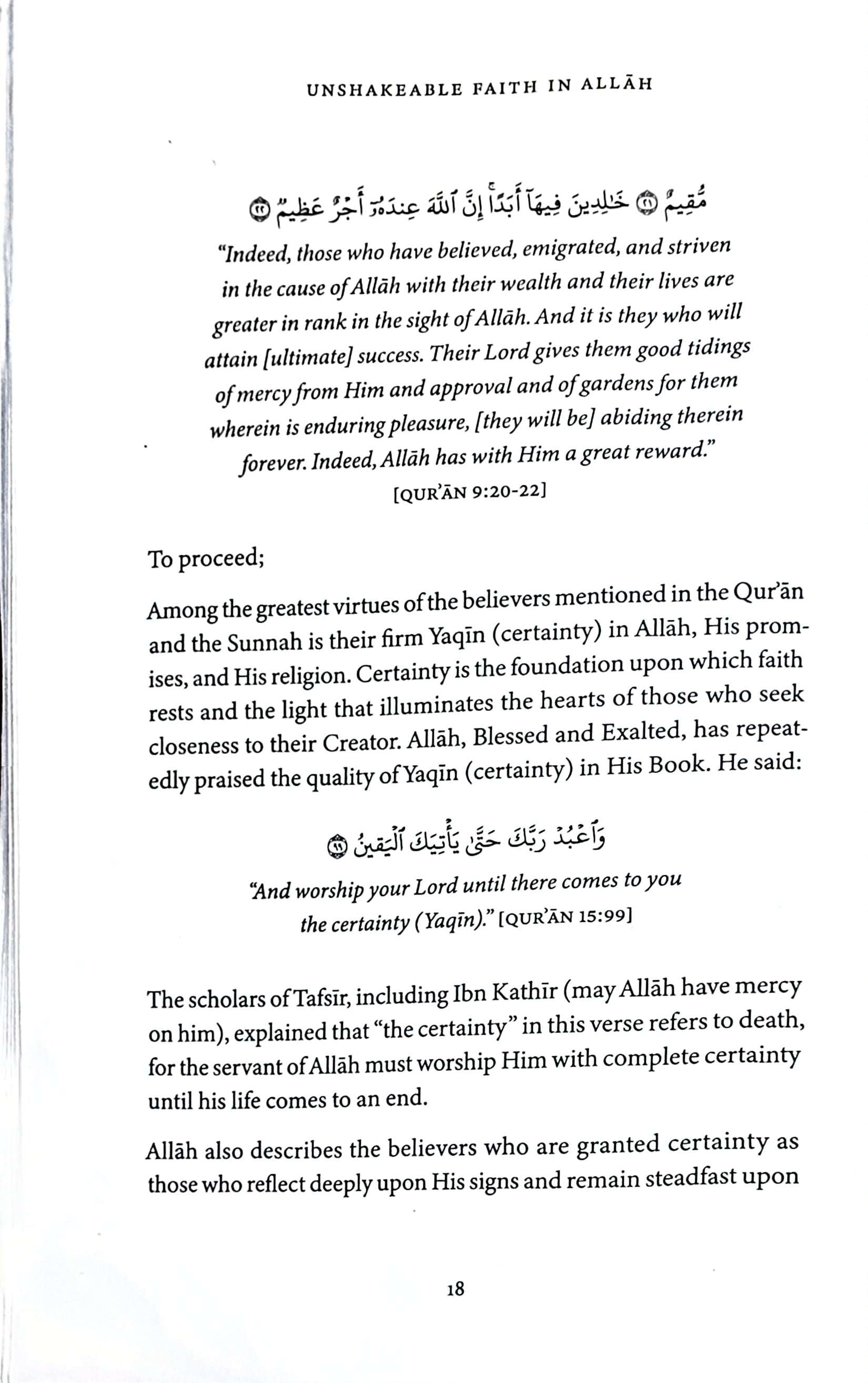 Unshakeable Faith in Allah and The Promise of Ease After Hardship by Ibn Abi Dunya — inside pages — The Islamic Book Cafe
