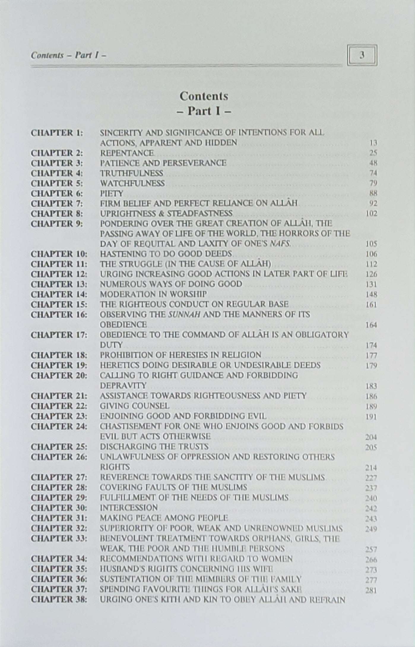 Riyad-us-Saliheen 2 Volumes — chapter detail — The Islamic Book Cafe