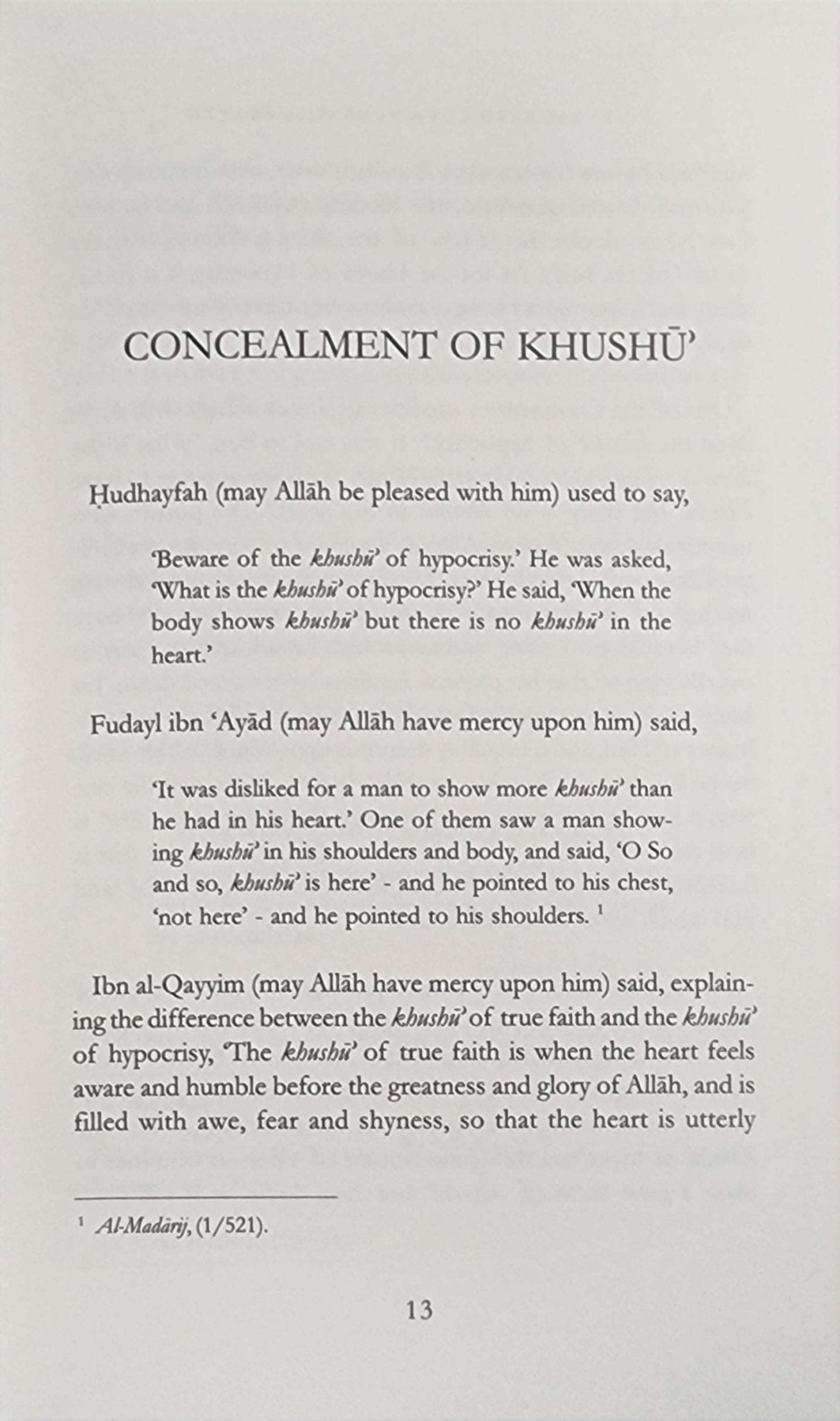Developing Khushu In The Prayer - The Islamic Book Cafe LLC