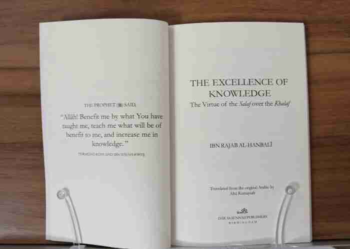 The Excellence Of Knowledge - The Islamic Book Cafe LLC